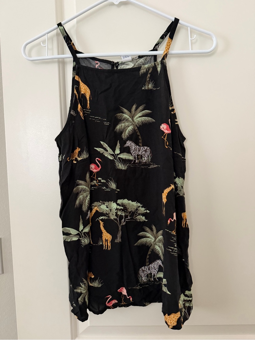 Black tank top with Safari Print